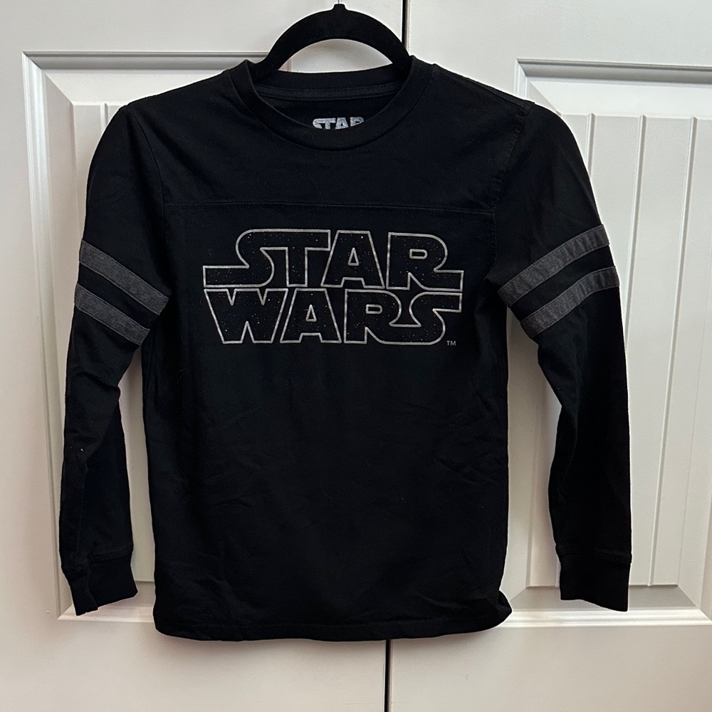 Star Wars Kids Black and Gray Long Sleeve Tee Size M